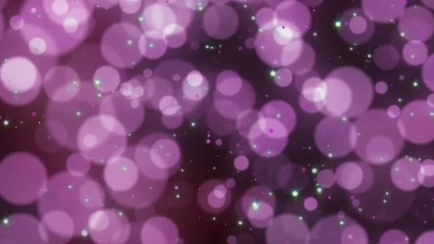 Abstract bokeh light particles floating in dark space. Vibrant pink and purple g Stock Footage 340456839