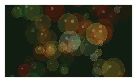Abstract bokeh lighting effect with colorful translucent circles on dark ba.. Stock Illustration