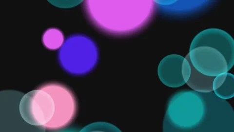 Abstract Bokeh Lights Background - Pink, Blue, Teal Circles on Black Stock Footage 331916462