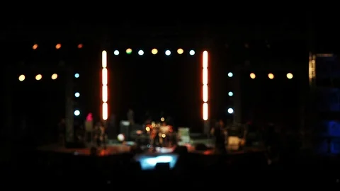 Abstract bokeh lights in free night concert, lights bokeh Stock Footage 99501072