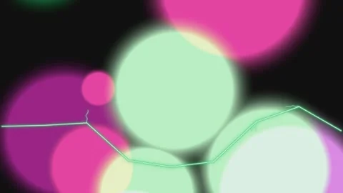 Abstract Bokeh Lights with Neon Lines. Video stock 330926032