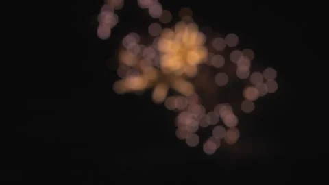 Abstract bokeh lights of real fireworks exploding in the sky. Slow motion Video stock 319801262