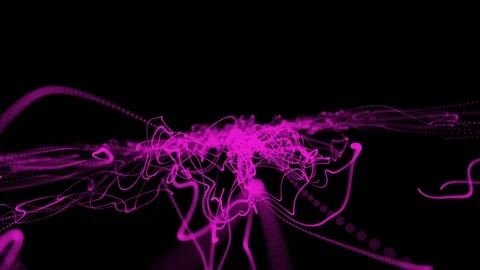 Abstract bokeh particles background with dots and lines. 4k video. Stock Footage 343152758