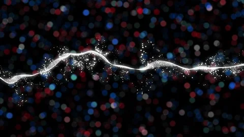 Abstract bokeh particles background with dots and lines. 4k video. Stock Footage 343152828
