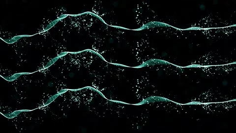 Abstract bokeh particles background with dots and lines. 4k video. Stock Footage 343152873