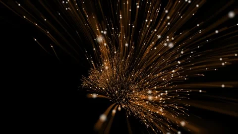 Abstract bokeh particles background with dots and lines. 4k video. Stock Footage 343153016