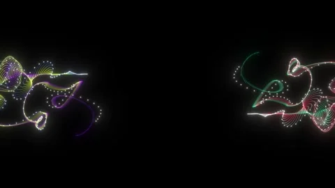 Abstract bokeh particles background with dots and lines. 4k video. Vídeos de archivo 343154293