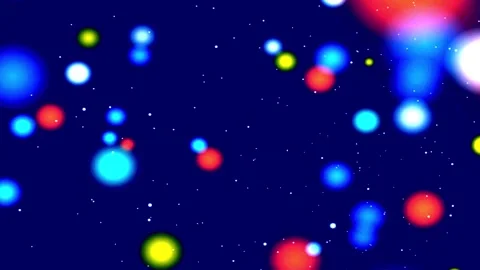 Abstract Bokeh Particles Floating in Dark Blue Sky with Subtle Light Flares.. Vídeo Stock 346876348