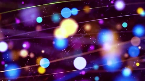 Abstract Bokeh Particles With Lines Motion Background Stock Footage 165434374