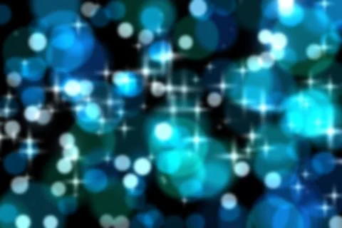 Abstract bokeh pattern is glowing in flat design, showing blue green circles and Stock Illustration