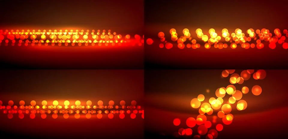 Abstract bokeh patterns. Warm colors dominate, creating festive, glowing ef.. イラスト素材