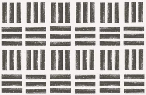 Abstract bold brush line geometric seamless pattern. Grunge vector background Stock Illustration