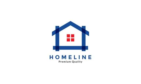 Abstract bold line home or house colorful logo symbol icon vector graphic d.. Stock Illustration
