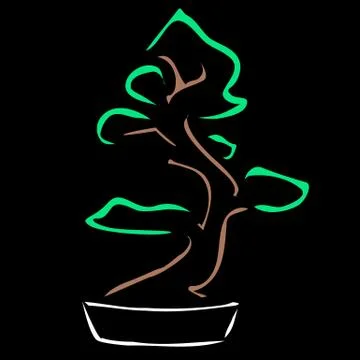 Abstract bonsai drawing  Stock Illustration