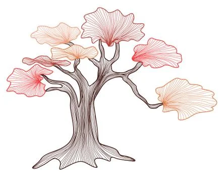 Abstract bonsai tree Stock Illustration