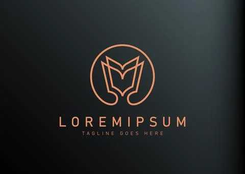 Abstract book logo design. Vector illustration of Modern abstract monogram of Stock Illustration