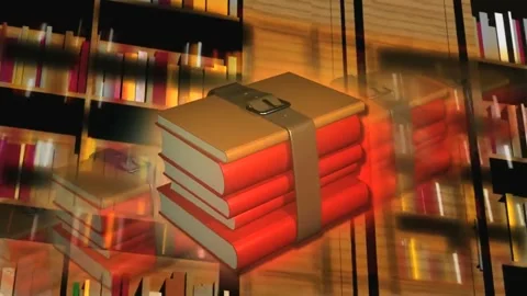 Abstract books in liabrary motion background Stock-Footage 255886612