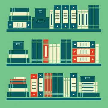 Abstract books shelf Stock Illustration