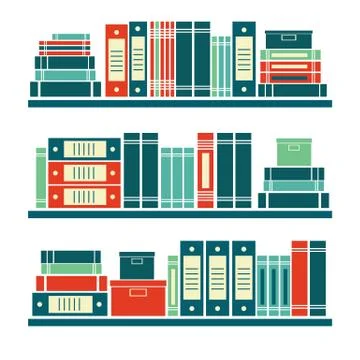 Abstract books shelf Illustrazione stock