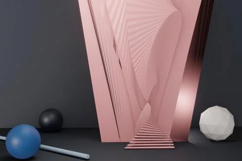 Abstract booth 3D rendering background wall, can be used for banner design it Stock Illustration