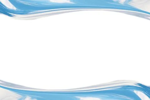 Abstract border blue wave ocean and white bubble white Illustrazione stock
