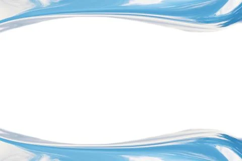 Abstract border blue wave ocean and white bubble white Stock Photos
