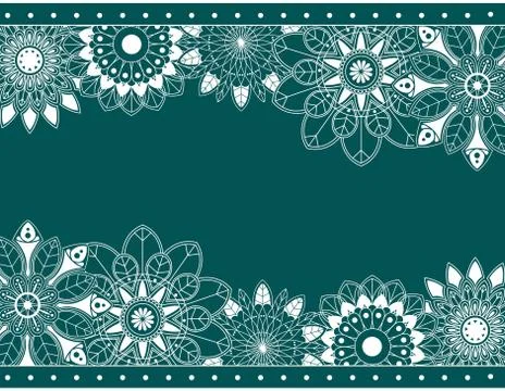 Abstract border with floral elements Stock Illustration