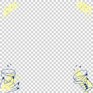 Abstract border is forming in flat style on transparent canvas showing yellow Stock Illustration