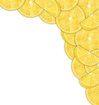 Abstract Border with Sliced Lemons Stock Illustration