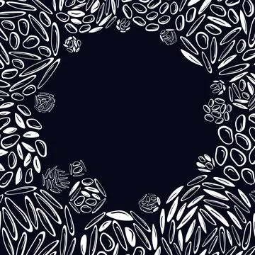 Abstract border. Texture grains of rice. Vector Stock Illustration