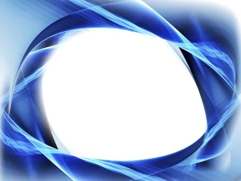 Abstract border, wavy flowing energy, blue abstract motion on white background Stock Illustration