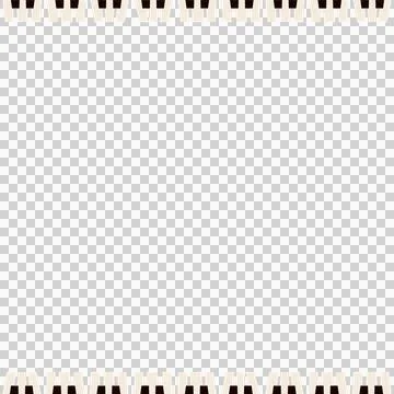 Abstract border with white and black keys is framing transparent area, flat イラスト素材