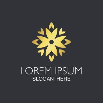 Abstract botanic flower logo Stock Illustration