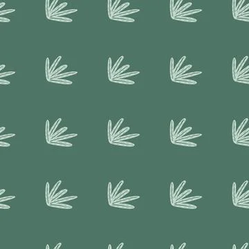 Abstract botanic seamless pattern in pastel tones with simple foliage ornamen Stock Illustration