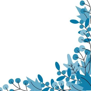 Abstract botanical corner frame with leaves and berries for art or web designs Stock Illustration