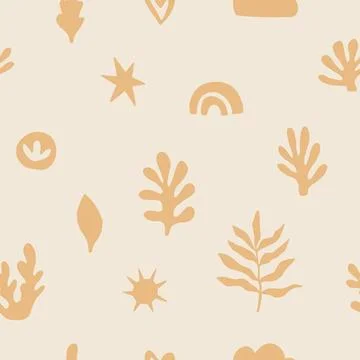 Abstract Botanical Floral Seamless Pattern Stock Illustration