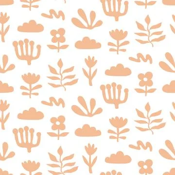 Abstract Botanical Floral Seamless Pattern Stock Illustration