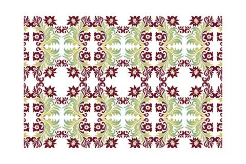 Abstract botanical floral seamless pattern vintage design ikat textile Stock Illustration