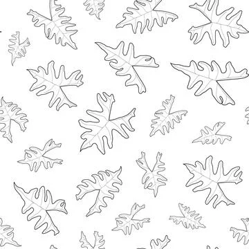 Abstract botanical pattern. Seamless print composed of black line of leaves.. Stock Illustration
