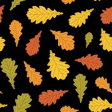 Abstract botanical pattern. Seamless print composed of green, yellow, red, or 스톡 일러스트