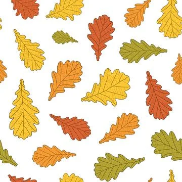 Abstract botanical pattern. Seamless print composed of green, yellow, red, .. Stock Illustration