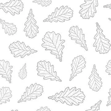 Abstract botanical pattern. Seamless print composed of black line of leaves.. Stock Illustration