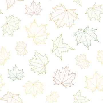 Abstract botanical pattern. Seamless print composed of green, red, yellow, or 스톡 일러스트