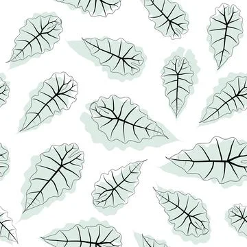 Abstract botanical pattern. Seamless print composed of black line and blue .. Stock Illustration