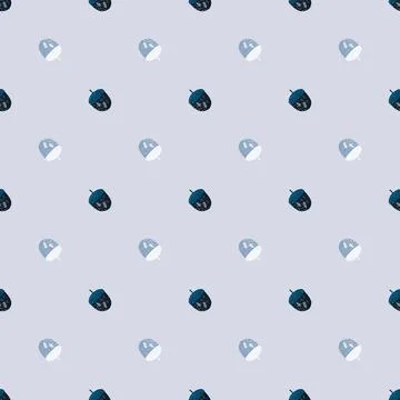 Abstract botanical seamless pattern with little hand drawn acorn shapes. Ligh Stock Illustration