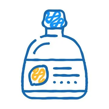 Abstract bottle lemon icon doodle illustration Stock Illustration