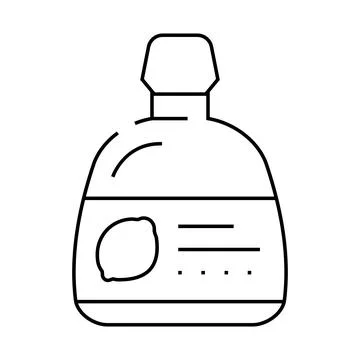 Abstract bottle lemon line icon vector illustration Stock Illustration