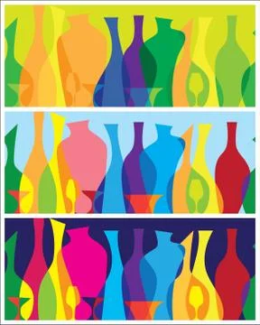 Abstract bottles Stock Illustration