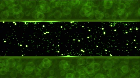Abstract Bouncing Stars and Lights Animation - Loop Green Video stock 58621108