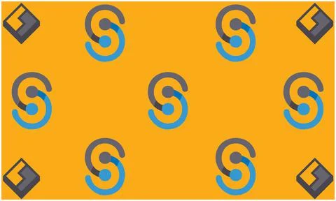 Abstract box and loop on golden background Stock Illustration